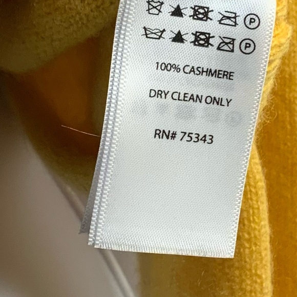 Ellen Tracy Women’s Yellow 100% Cashmere Sweater - Picture 4 of 7